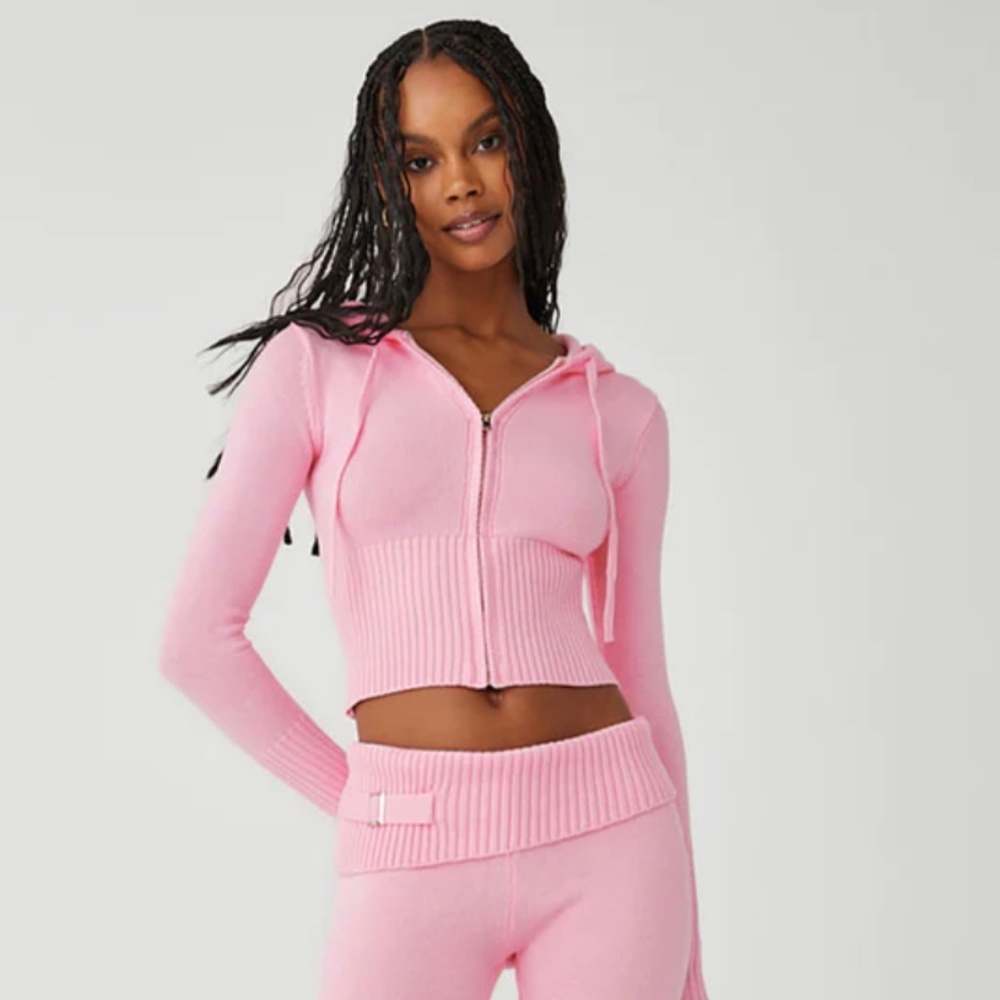 Frankies Bikinis Aimee Cloud Knit zip up sweater xs